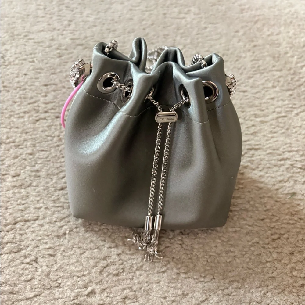 Jimmy Choo bon bon satin bucket handbag - Picture 3 of 15